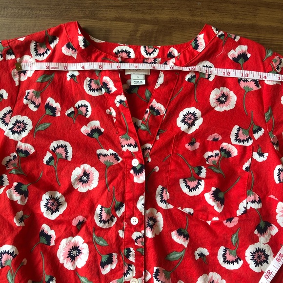 J Crew tie-front foral button down blouse - Picture 6 of 14